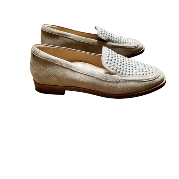 Antonio Melani Womens Tan Suede Silver Studded Loafers Size 10 NWOB - Picture 4 of 7